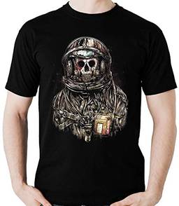Camiseta Spaceman Astronauta Caveira Banda Rock