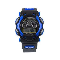 Relógio de Pulso Masculino Digital Esportivo Eletrônico com LED, à Prova D'água (Azul)