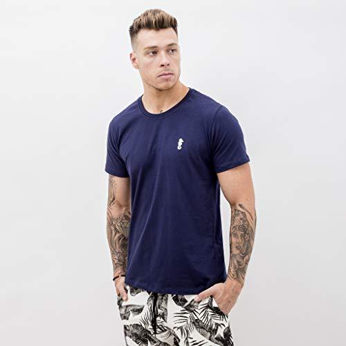 T Shirt Camiseta Masculina Slim Fit Algodão Polo Marine (P, Azul marinho)