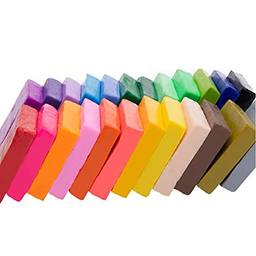 Yuwao Argila de polímero de bloco pequeno de 24 cores, kit de argila colorida DIY com ferramentas de modelagem, com ferramentas de escultura seguras para crianças, artistas
