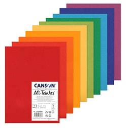 CANSON Mi-Teintes, Papel Colorido em Folhas Soltas de 160g/m², Cores Vivas, Tamanho A4