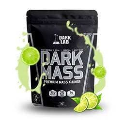 Dark Mass 3kg Hipercalórico Waxy Maize, Whey Protein, Albumina, Creatina - Zero Gordura - Ganho de Massa Magra - Dark Lab (Torta de Limão)