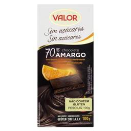 Chocolate Amargo 70% Cacau Pedaços de Laranja Desidratada Zero Açúcar Valor Caixa 100g