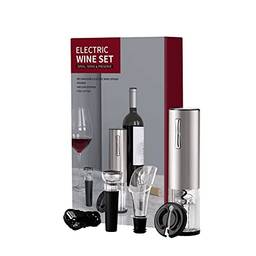 fengny Kit abridor de garrafa de vinho elétrico Recarregável saca-rolhas automático contém rolha de vácuo e aerador de vinho com cabo de carregamento USB para vinho 4 em 1 conjunto de presente