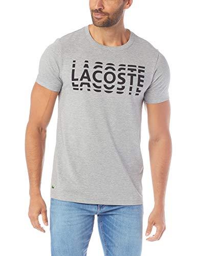 Camiseta Básica, Lacoste, Masculino, Cinza/Preto, P