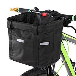 fengny Cesta de bicicleta dianteira removível impermeável bicicleta guiador cesta Pet transportadora Frame Bag
