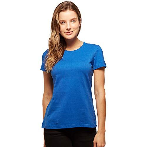 Camiseta Babylook Basica, basicamente., P, Azul, Feminino