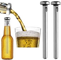 Bastão Resfriador Inox Garrafa Bebida Cerveja Bar Kit 2pçs