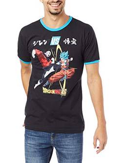 Camiseta Dragon Ball Super Batalha, Piticas, Unissex, Preto, G