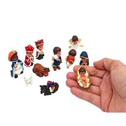 Mini Presépio De Natal imagem em Resina Personagem Infantil 11 Peças Decoração Natalina
