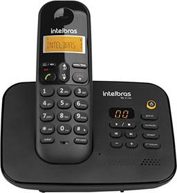 Telefone sem Fio Digital com Secretária Eletrônica, intelbras, TS 3130, Preto