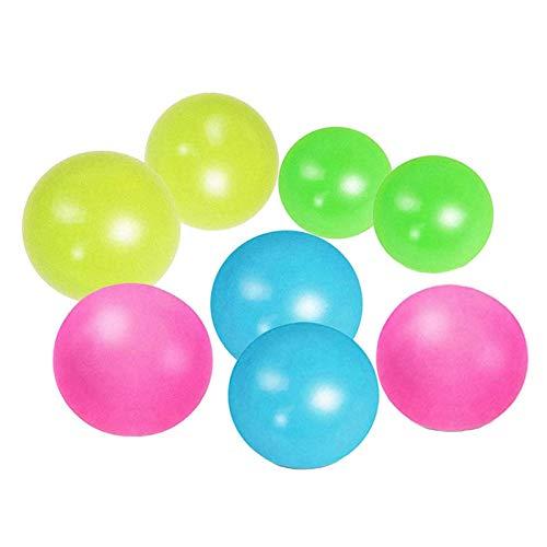 Lasamot 8 peças de bolas de parede adesivas fluorescentes bola de teto bola alvo brinquedo antiestresse descompressão