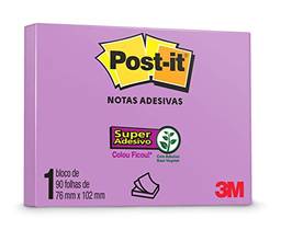 Bloco de Notas Super Adesivas Post-it Reciclado Roxo 76 mm x 102 mm 90 folhas