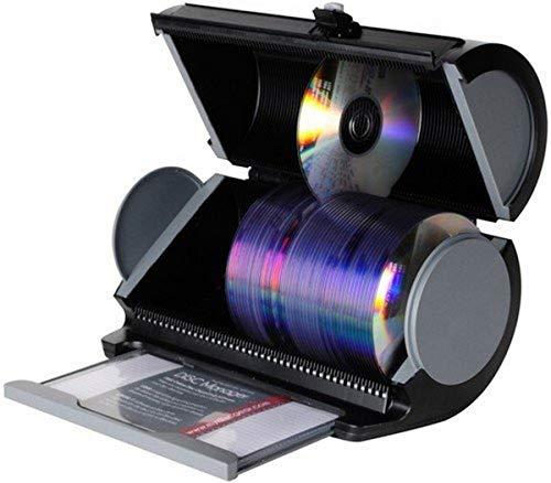 Atlantic Gerenciador de armazenamento de 80 discos: protege e organiza mídia, plástico rígido durável em preto, PN85012055