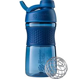 Coqueteleira BlenderBottle SportMixer perfeita para shakes de proteína e pré-treino, 590 ml, azul marinho