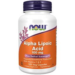 NOW Foods - Alpha Eliminador de Radicais Livres de Ácido Lipóico 100 mg - 120 cápsulas vegetais