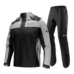 Henniu Fato impermeável para motocicleta para chuva masculino e feminino, jaqueta e calça para chuva com bolsa de armazenamento