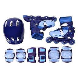 Kit Patins In Line Ajust Rs, 34 ao 37, Azul