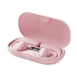 SZAMBIT Fones de Ouvido de Condução Óssea Sem Fio Bluetooth Fones de Ouvido Gancho Esportivo Controle de Toque Fone de Ouvido com Microfone Fone de Ouvido (Rosa)