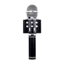 Andoer Microfone profissional BT sem fio Karaokê alto-falante KTV Music Player Gravador de canto Microfone portátil preto