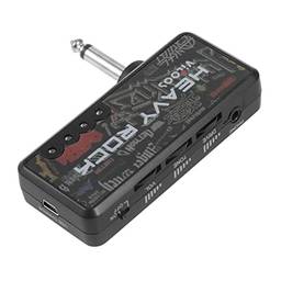 Henniu Plugue de guitarra elétrica Mini amplificador de fone de ouvido amplificador Heavy Rock compacto portátil