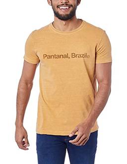 Camiseta,T-Shirt Stone Pantanal Brazil,Osklen,masculino,Amarelo Escuro,GG