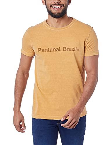 Camiseta,T-Shirt Stone Pantanal Brazil,Osklen,masculino,Amarelo Escuro,P