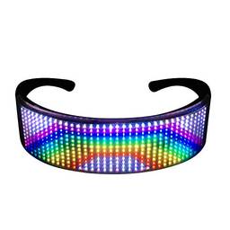 Staright Óculos de LED Customizáveis BT Óculos de LED Óculos coloridos de luz brilhante DIY Mensagens 22 animações 20 imagens Modo musical Brinquedos brilhantes para festa de Halloween Rave Music Festival