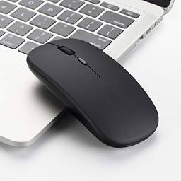 ERYUE Mouse 2.4G sem fio ultrafino silencioso mouse portátil e elegante mouse recarregável 10m / 33 pés transmissão sem fio (preto)