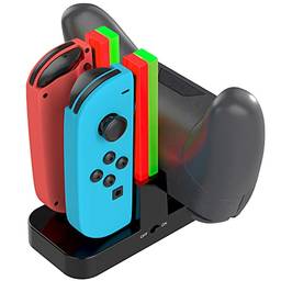 TALK WORKS Charging Dock for Nintendo Switch Joy-Cons & Pro Controller - Charger Base Remote Accessory LED Docking Station Compatible w/ Switch OLED