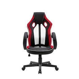 Cadeira Gamer Royale Preto, Branco e Vermelho com Regulagem de altura