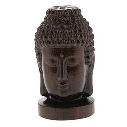 Estátua de escultura feita à mão Budista de madeira flameer feita à mão – Arte de presente decorativa para decoração de casa, decoração de realce esculpida à mão – Cabeça de Buda