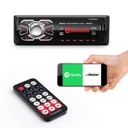 Mp3 Player Som Carro Usb Aux Cartão Sd Rádio Fm com Bluetooth + Controle