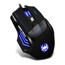 Henniu T-80 Gaming Mouse 7200 DPI Backlight Multi Color LED Optical 7 Button Mouse Gamer USB Wired Gaming Mouse for Pro Gamer