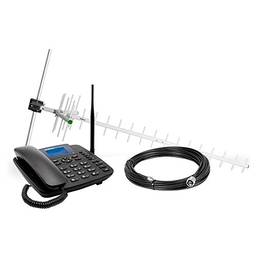 Telefone Celular Fixo 3G Cfa 6041 com Antena 7Dbi e Cabo 10M, Intelbras, 3302468, Preto