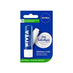 NIVEA Hidratante Labial Original Care - Com Manteiga de Karité & Pantenol, hidrata por 12 horas oferecendo proteção e cuidados intensivos aos seus lábios - 4,8g