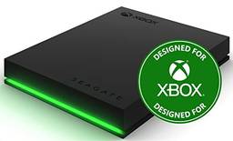 Seagate Game Drive para Xbox 2TB Disco Rígido Externo Portátil HDD - USB 3.2 Geração 1, Preto com barra LED verde embutida, Certificado Xbox, Serviços de Resgate de 3 Anos (STKX2000400)