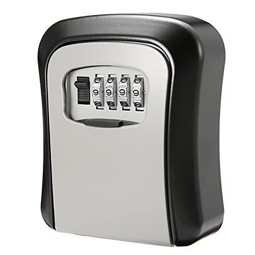 Caixa de chave, KKcare Caixa de chaves para montagem em parede de liga de alumínio Combinação de 4 dígitos com senha de porta-chaves, caixa de armazenamento, caixa de segurança