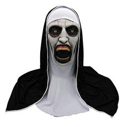 AMLESO Máscara de látex com capuz da freira para adultos e mulheres do festival de Halloween