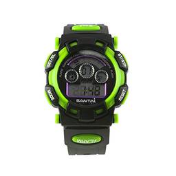 Relógio de Pulso Masculino Digital Esportivo Eletrônico com LED, à Prova D'água (Verde)