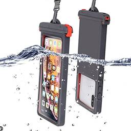 Faruxue Capa transparente para celular à prova d'água, bolsa impermeável para celular IPX8 com cordão para praia, compatível com iPhone 11/11 Pro Max/Xs Max/XR/X/8/8P Galaxy S20 (até 6,9 polegadas)