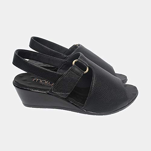Sandália com Velcro Malu Super Comfort Alana Feminino Preto 37