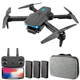 Miaoqian Drone S89 RC com Câmera 4K Wifi FPV Drone Mini Brinquedo Quadcóptero Dobrável para Crianças com Controle do Sensor de Gravidade Modo sem Cabeça Gesto Foto Vídeo Função