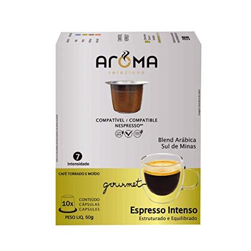 Aroma Selezione Cápsulas de Café Espresso Intenso, Compatível com Nespresso, Contém 10 Cápsulas