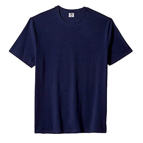 Camiseta Masculina Básica Algodão Premium Modelo Exclusivo (Azul, P)
