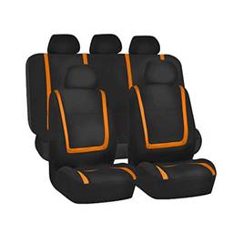 Wakauto Capa de assento de carro universal para assento de automóvel, resistente ao desgaste, tapete protetor de assento de carro, acessório interno de carro, 9 peças (laranja)