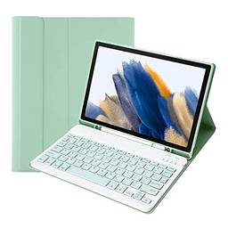 ERYUE Capa protetora portátil para tablet removível com slot para caneta teclado BT compatível com Tab S6 Lite 2022/P613/P619 Verde