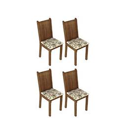 Conjunto 4 Cadeiras Lucy Madesa Rustic/Lírio Bege