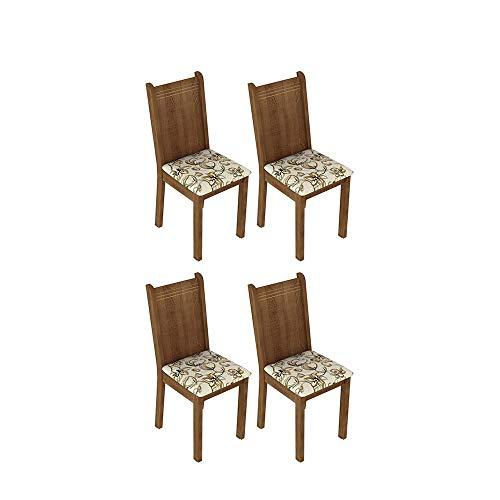 Conjunto 4 Cadeiras Lucy Madesa Rustic/Lírio Bege
