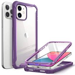 Capa Capinha Case i Blason Ares para iPhone 12, iPhone 12 Pro 6.1 polegadas (versão 2020), capa resistente dupla camada transparente com protetor de tela integrado (Roxo)
